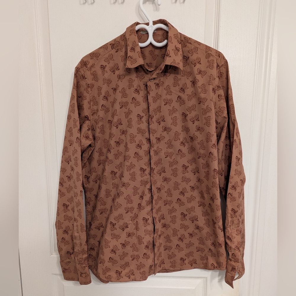 Bottega Veneta - Designer collared shirt with butterfly pattern - Size S - Brown